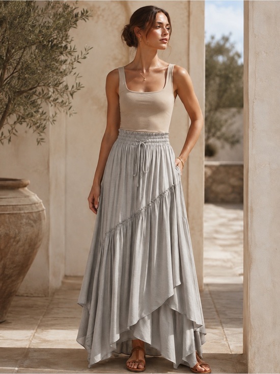Scarlet Darkness Dresses & Skirts - Scarlet Darkness Women’s Renaissance Maxi Skirt Gray Tiered Ruffle Size XL